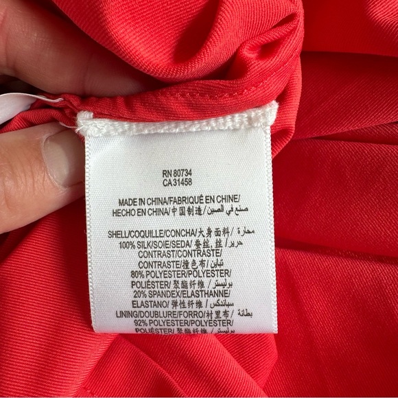 BCBGMAXAZRIA Silk Racerback CORAL PASSION BEADED TIERED DRESS BID6K238 - Picture 4 of 11